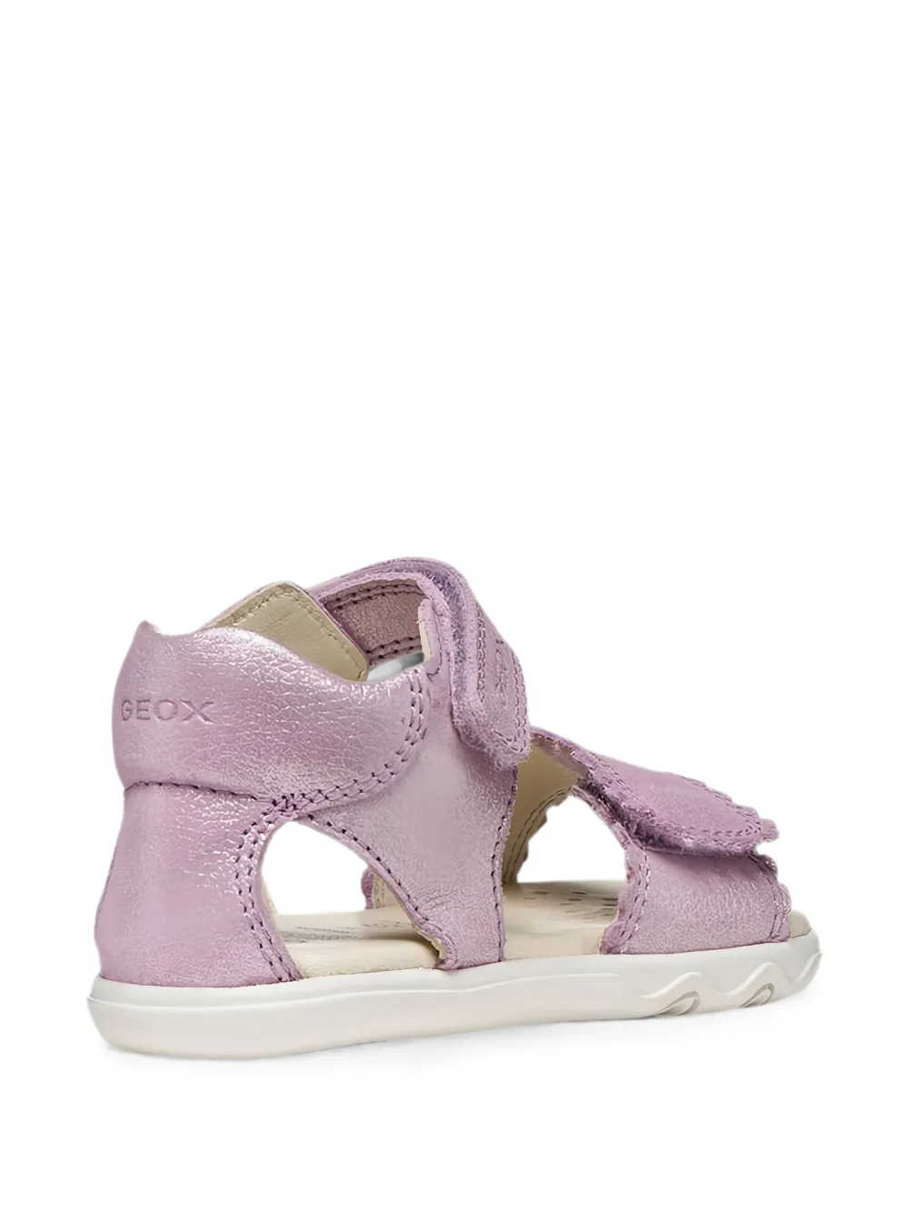 Geox Kids Steppieup scalloped-edge touch-strap sandals Paars