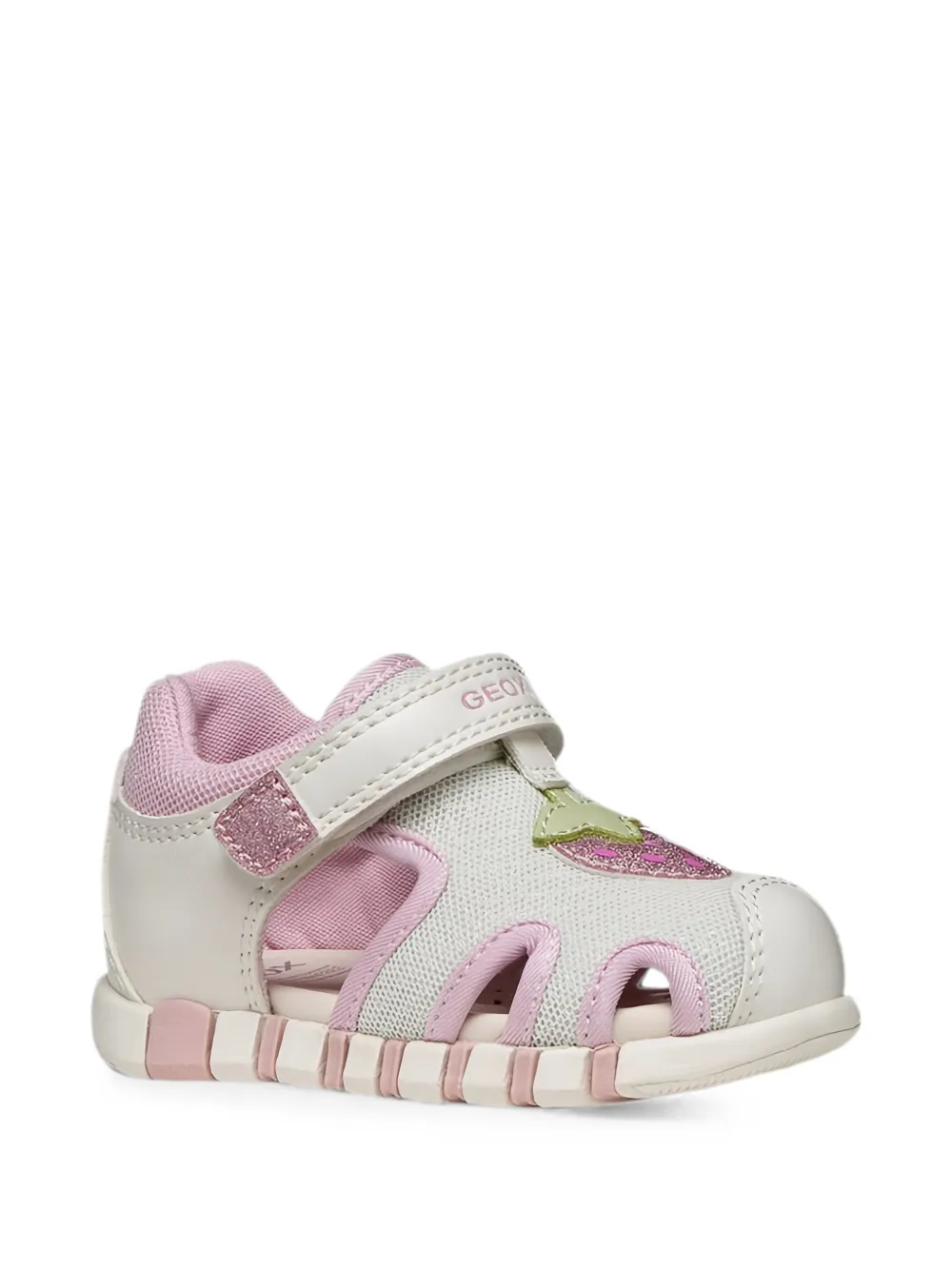 Geox Kids Iupidoo strawberry-patch touch-strap sandals Wit