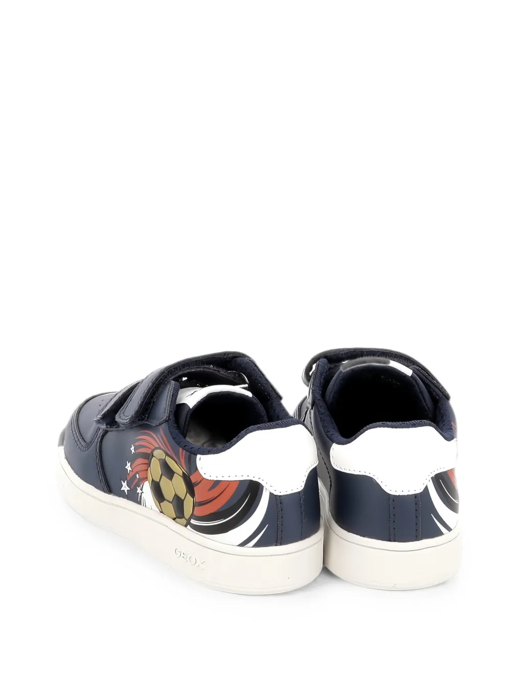 Geox Kids football-print touch-strap sneakers Blauw
