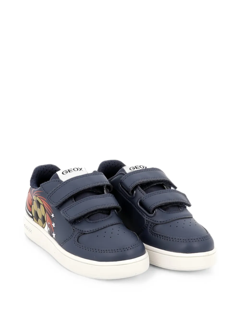 Geox Kids football-print touch-strap sneakers Blauw