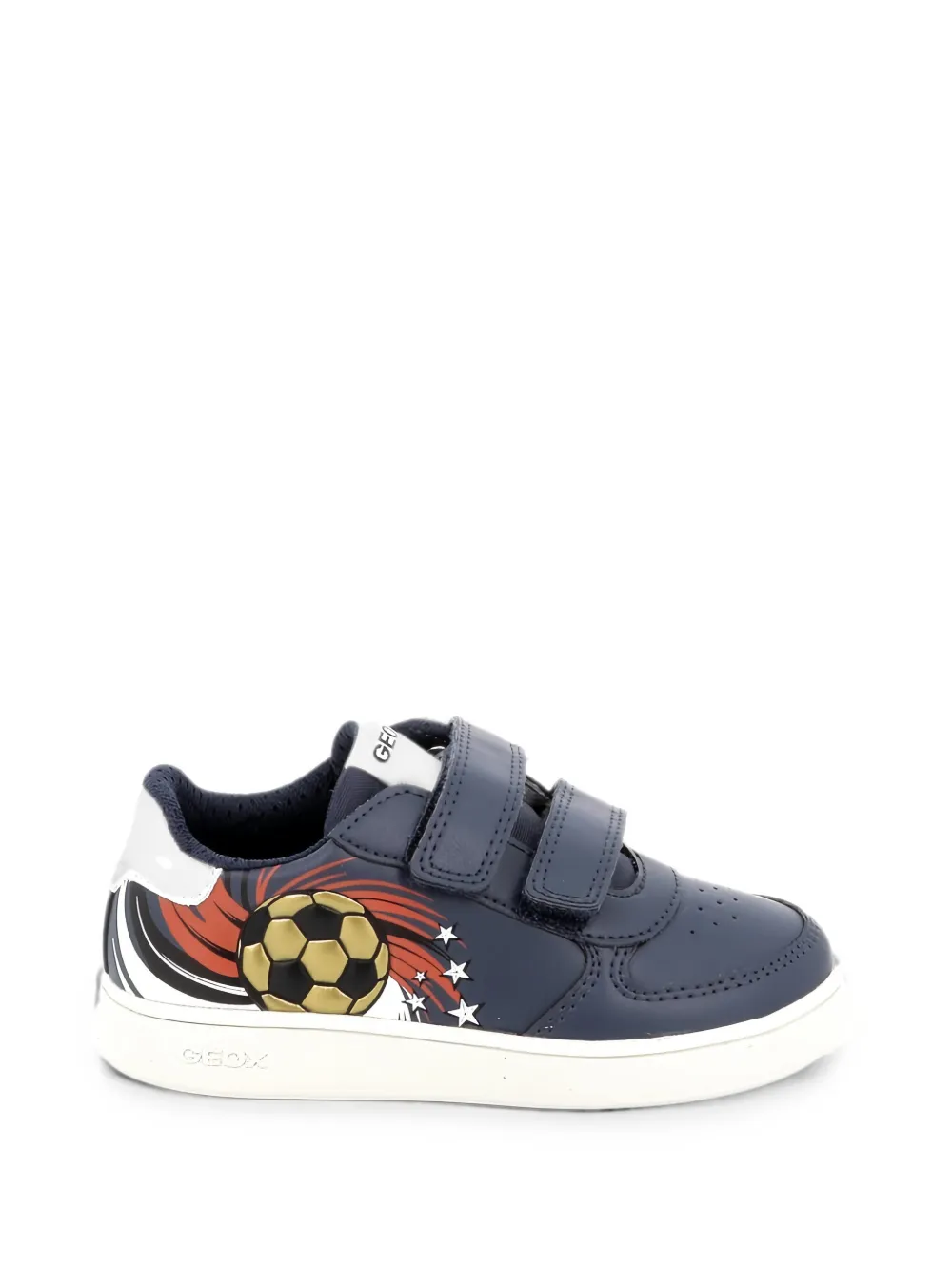 Geox Kids football-print touch-strap sneakers Blauw