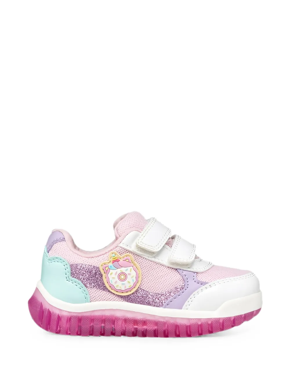 Geox Kids Lightyloo glitter-detail low-top sneakers - Rosa
