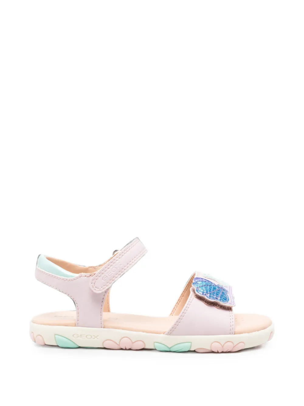 Geox Kids Haiti shell-patch sandals - Rosa