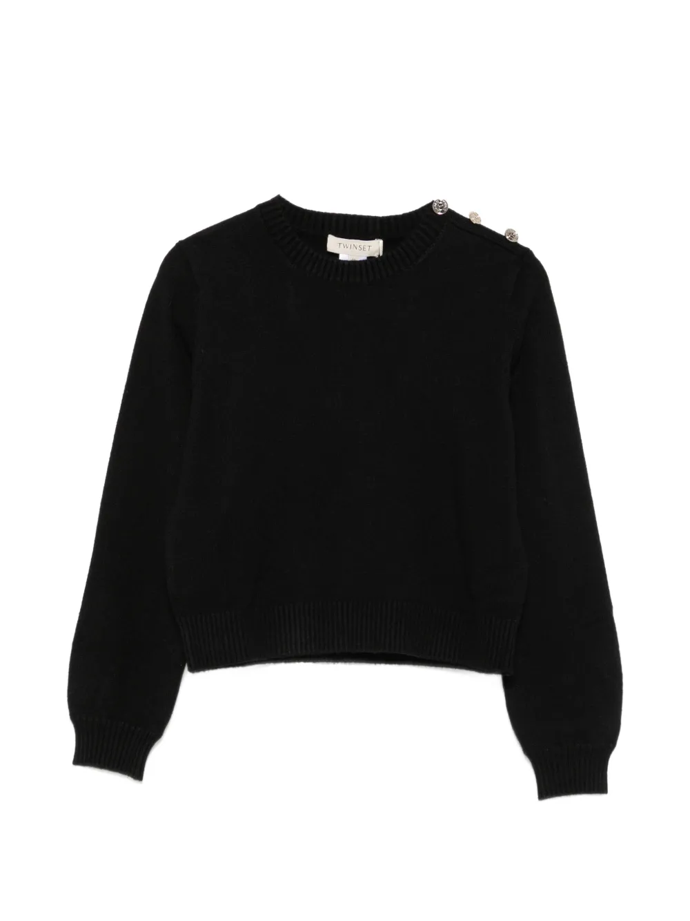 TWINSET Kids button-embellished ribbed-trim sweater - Nero