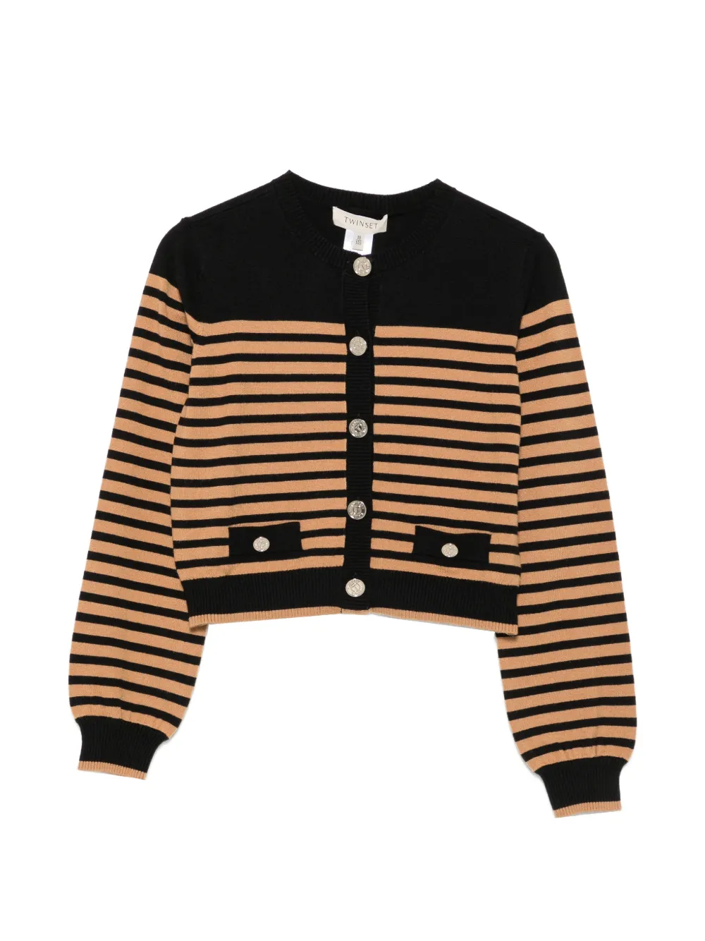 TWINSET Kids striped button-down cardigan - Nero