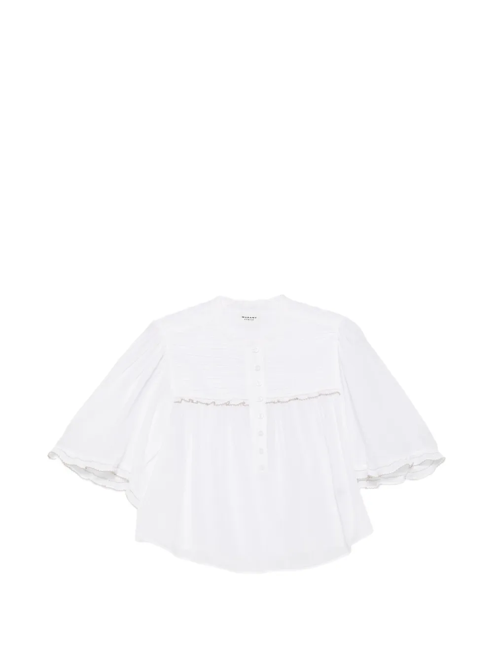 MARANT ÉTOILE pintuck ruffled blouse · 40