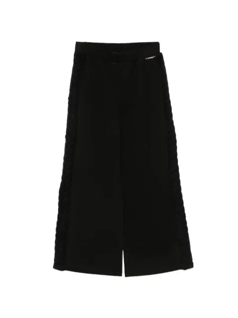 TWINSET Kids pantalones en tejido de ochos con rayas laterales