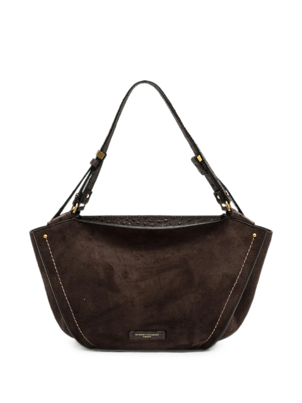 GIANNI CHIARINI Bloom suede shoulder bag - Braun