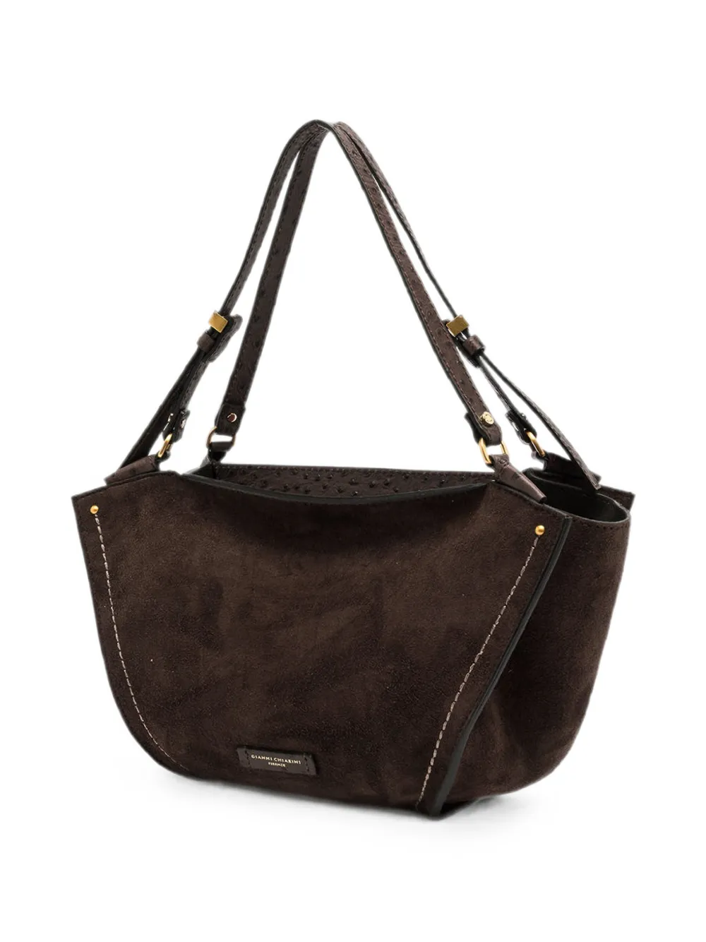 GIANNI CHIARINI Bloom suède schoudertas Bruin