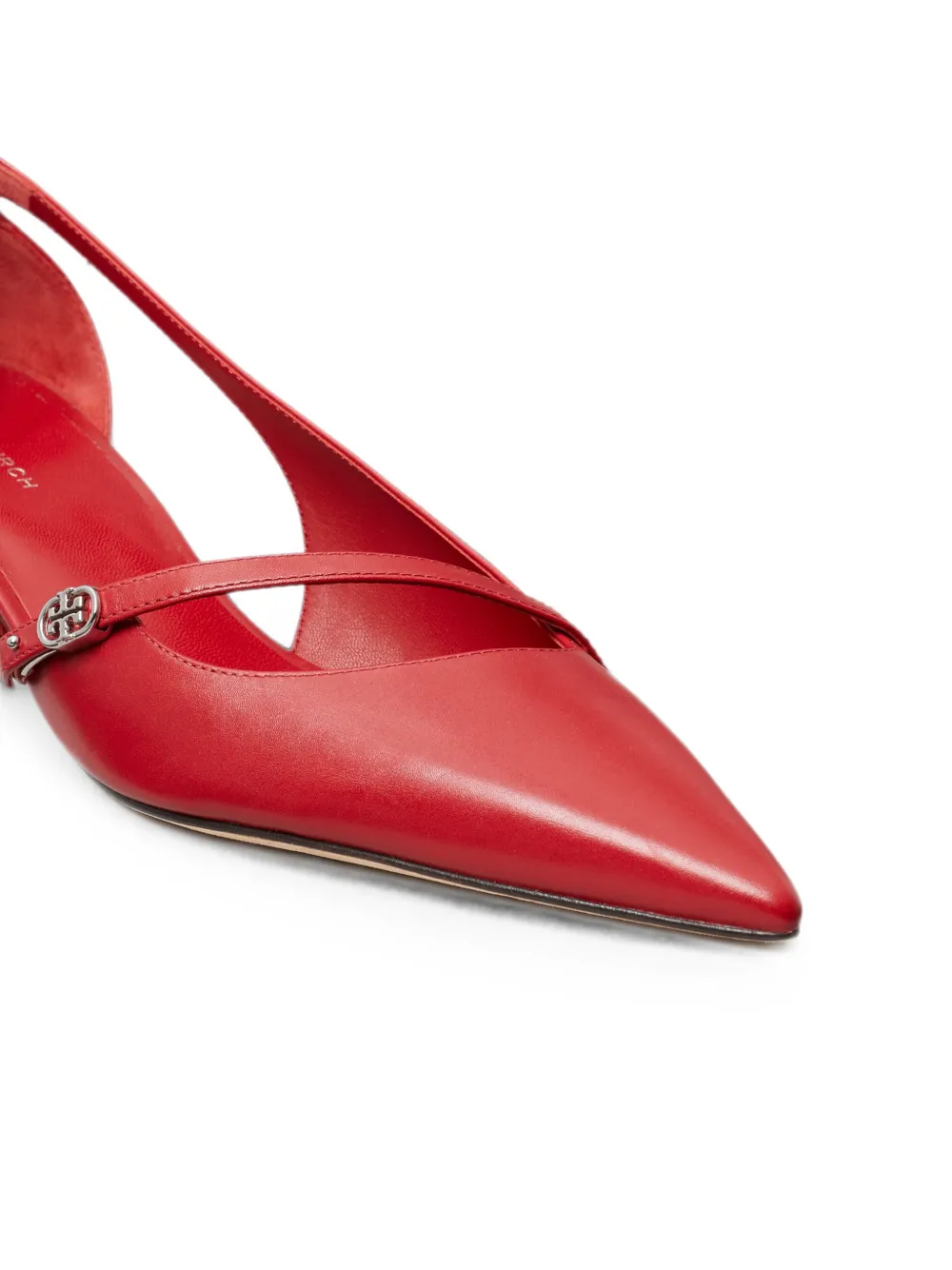 Tory Burch Double T buckle D'Orsay pumps Rood