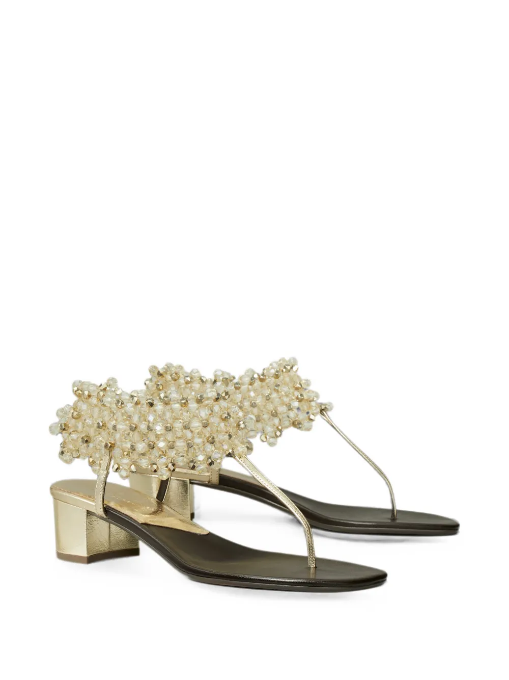 Tory Burch beaded heeled sandals Goud