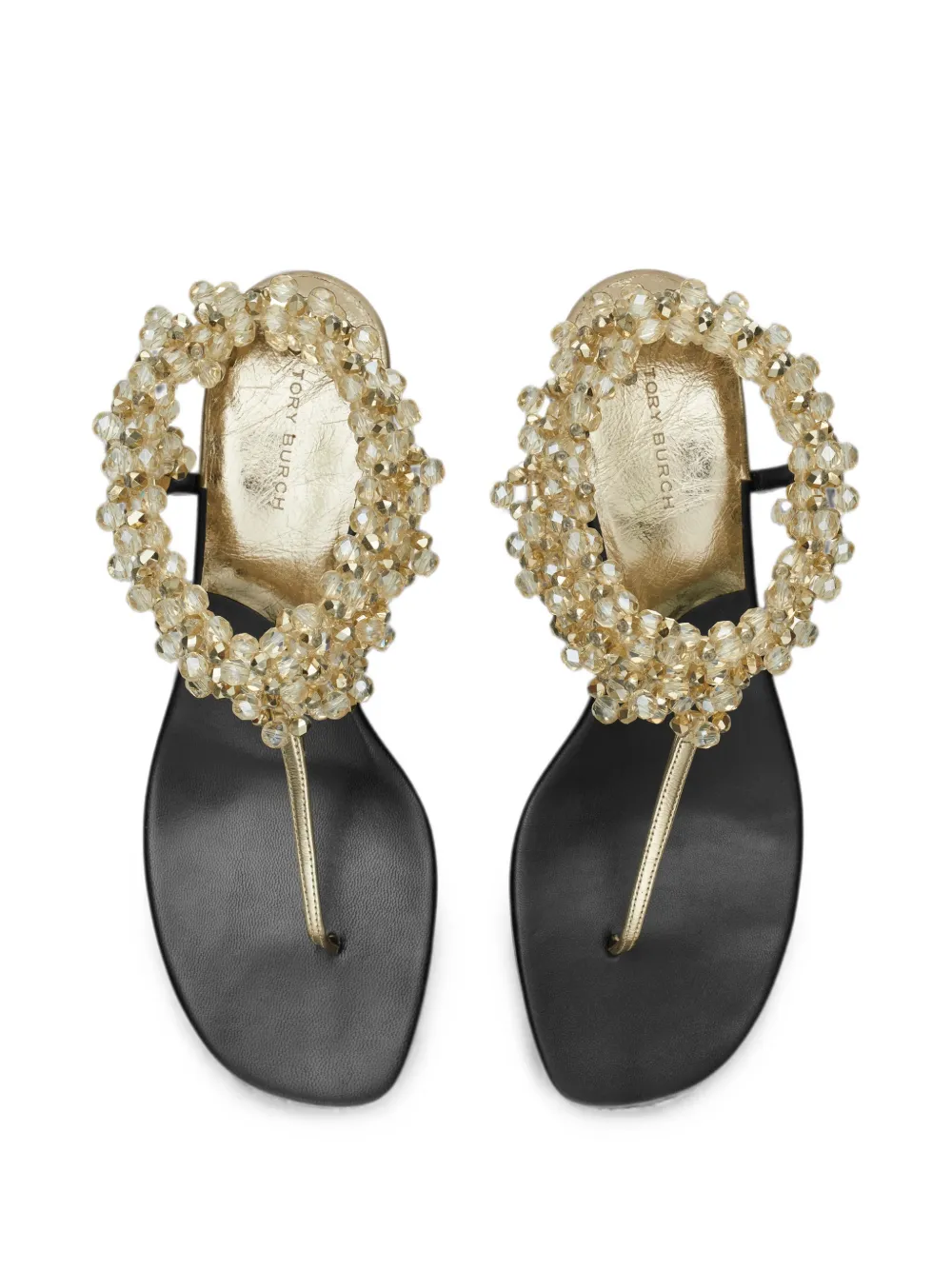 Tory Burch beaded heeled sandals Goud
