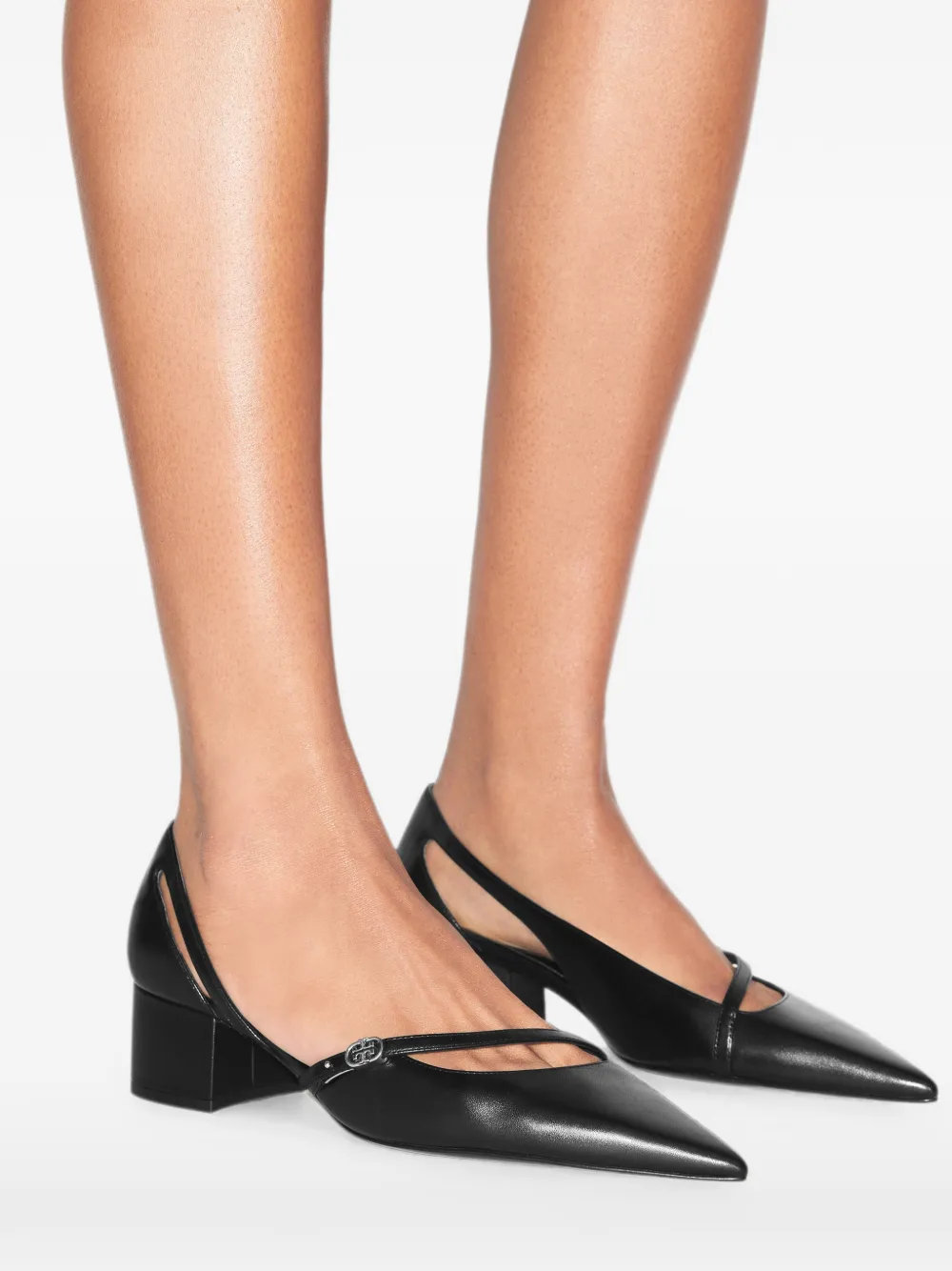 Tory Burch Double T buckle d'Orsay pumps Zwart