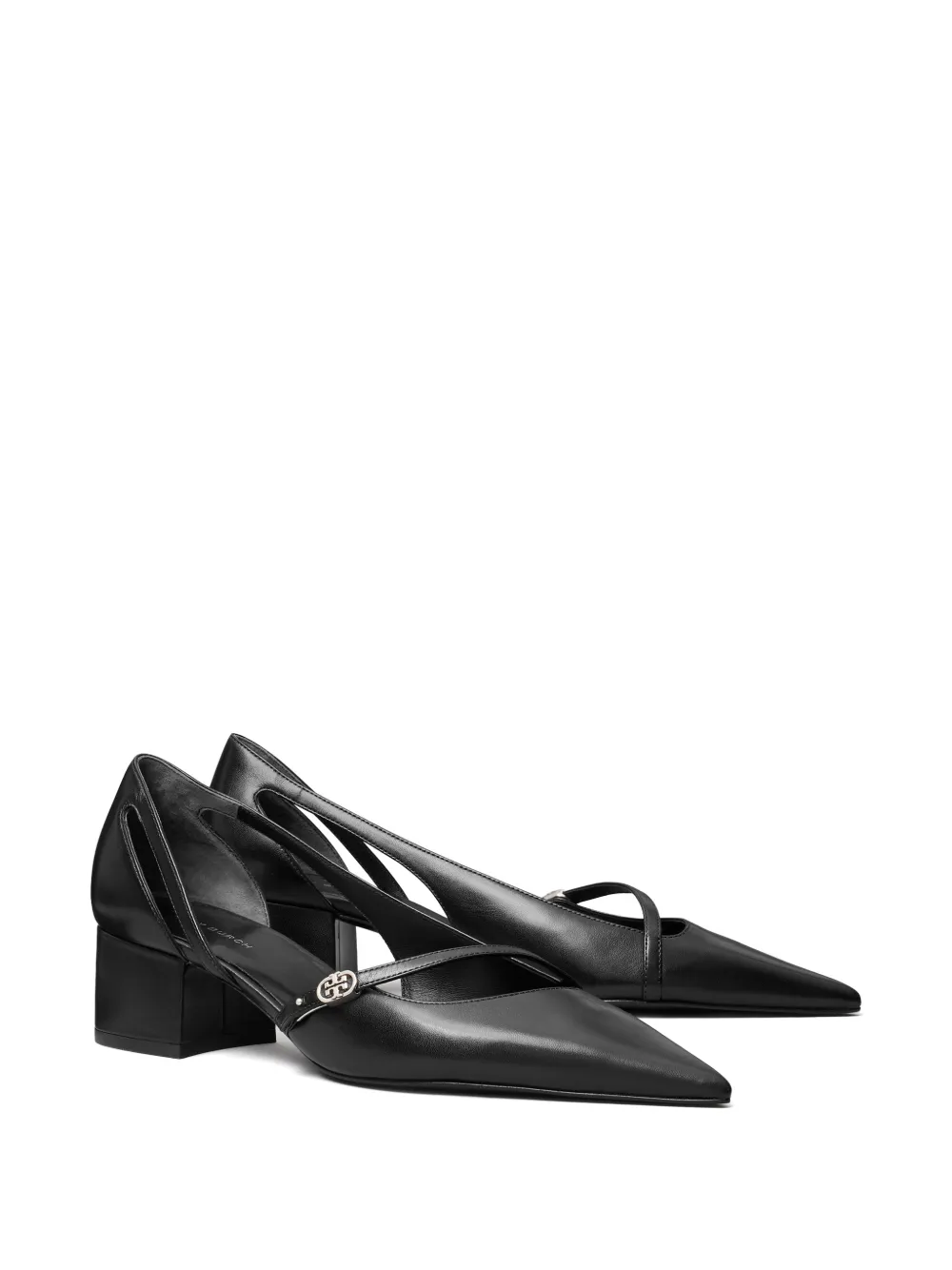 Tory Burch Double T buckle d'Orsay pumps Zwart