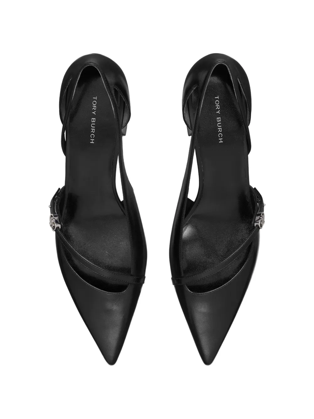Tory Burch Double T buckle d'Orsay pumps Zwart