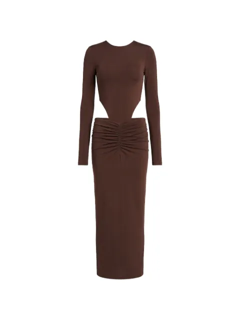 THE ANDAMANE Gerafftes Heloise Midikleid mit Cut-Out