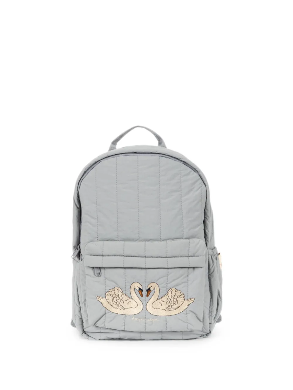 Konges Sløjd Kids' Juno Swan-embroidered Quilted Backpack In Grey