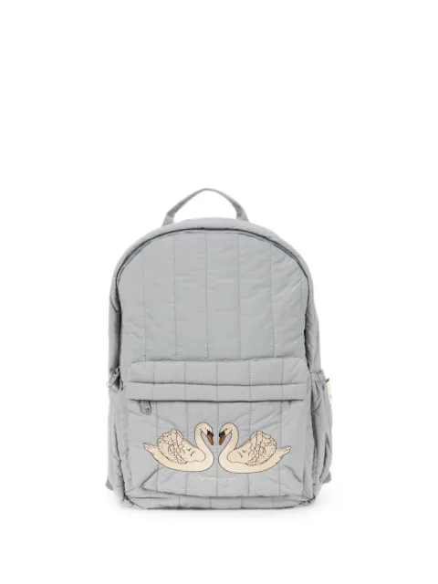 Konges Sløjd Juno swan-embroidered quilted backpack