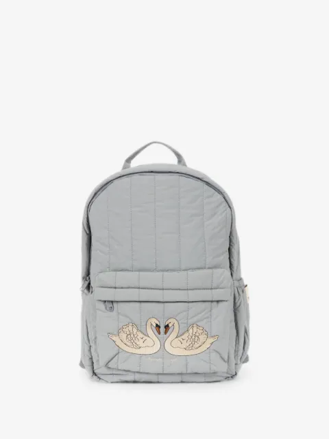 Konges Sløjd Juno swan-embroidered quilted backpack
