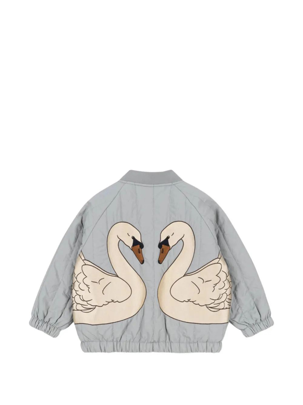 Konges Sløjd Juno swan-embroidered quilted jacket Grijs