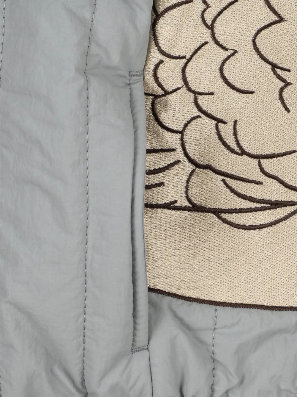 Konges Sløjd Juno swan-embroidered quilted jacket Grijs