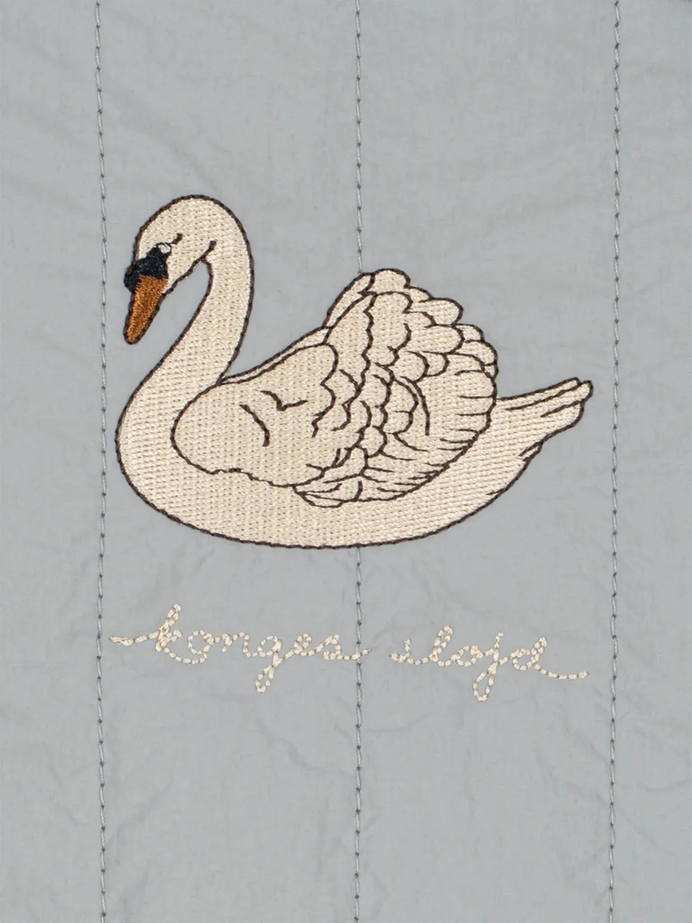 Konges Sløjd Juno swan-embroidered quilted jacket Grijs