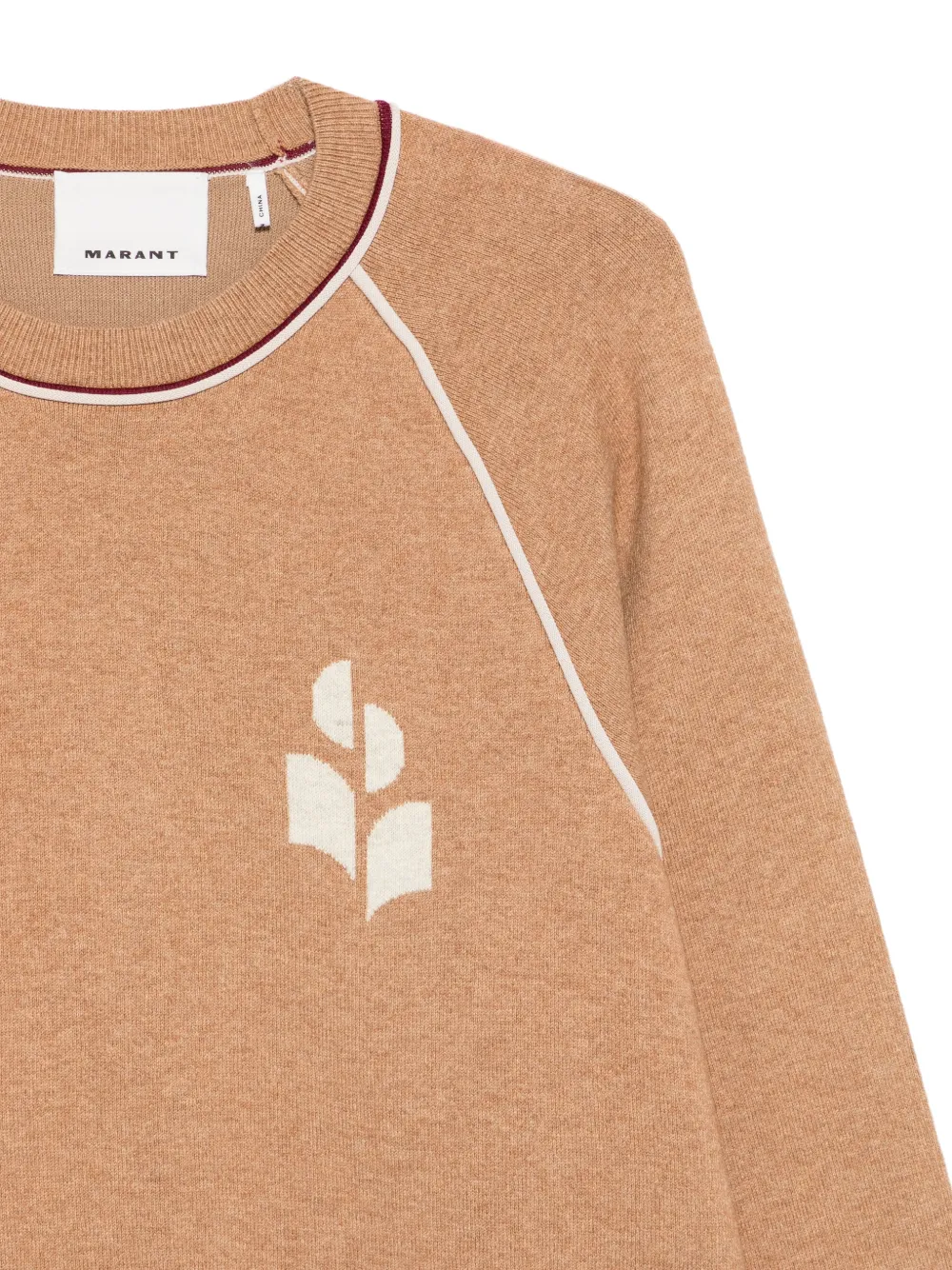 MARANT Trui met raglan mouwen en geborduurd logo Beige