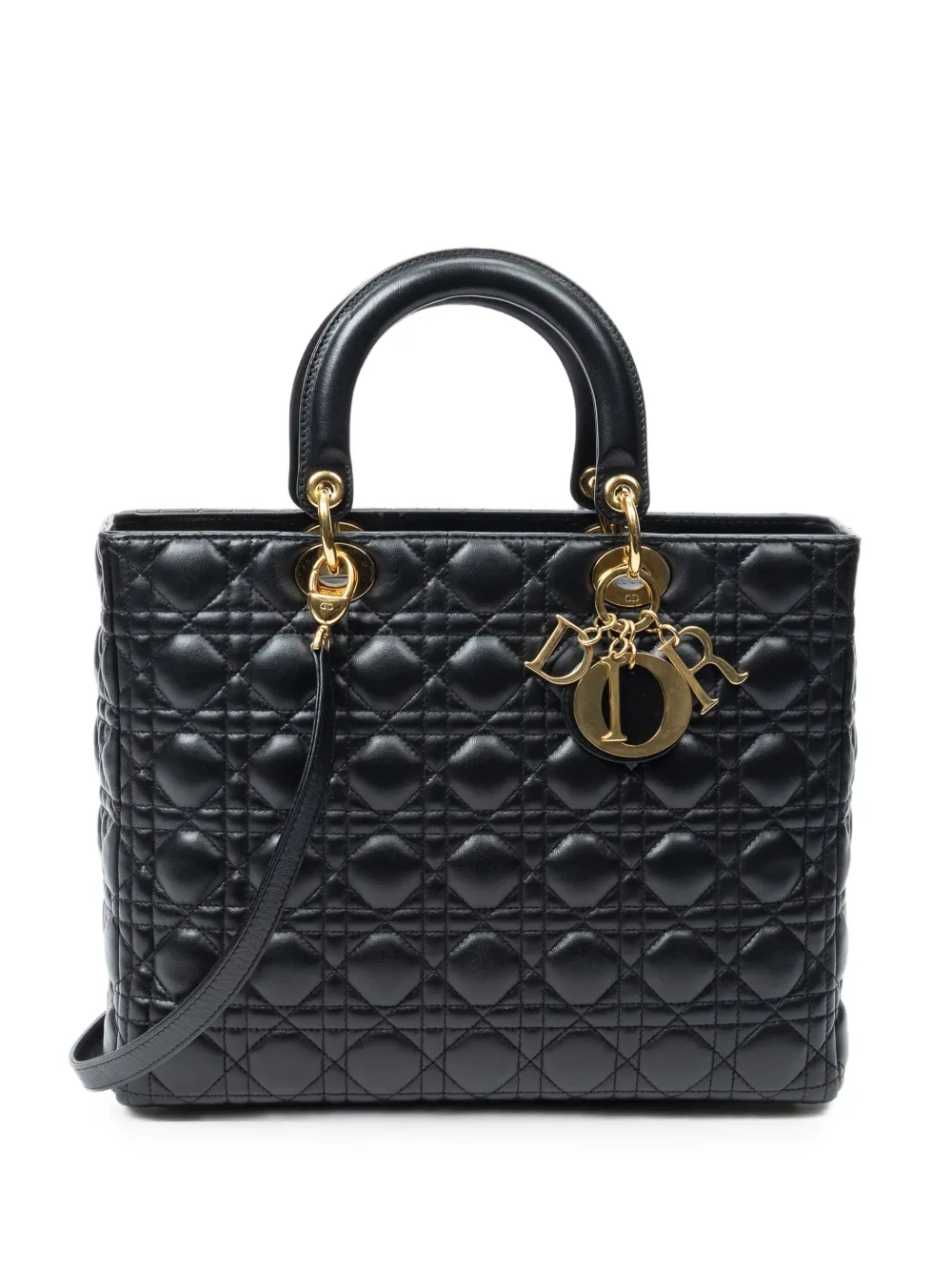 Christian Dior Pre-Owned large Lady Dior Cannage tote bag - Schwarz