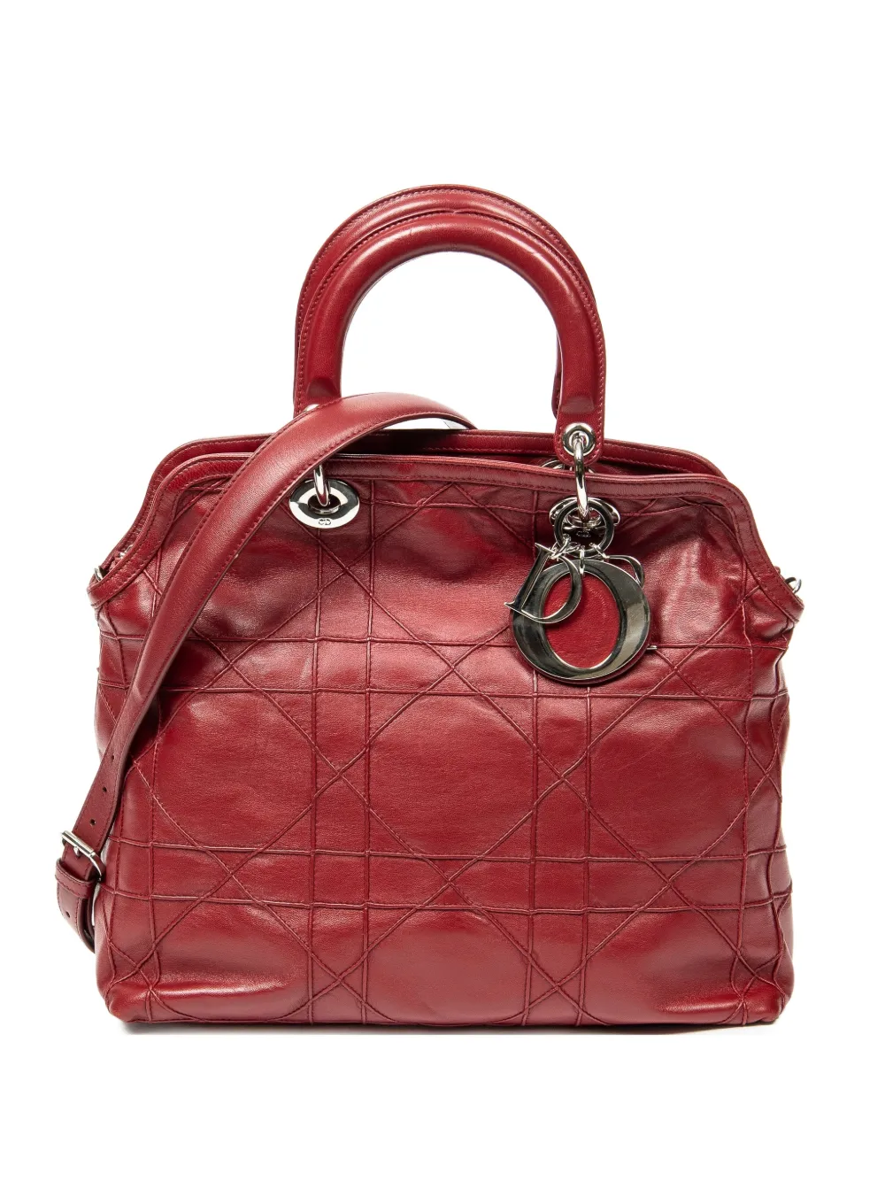 Christian Dior Pre-Owned medium Granville Cannage tote bag - Red