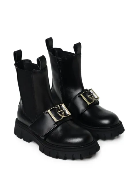DSQUARED2 KIDS logo-buckle leather ankle boots