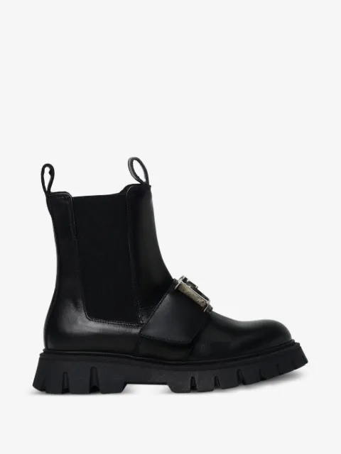DSQUARED2 KIDS logo-buckle leather ankle boots