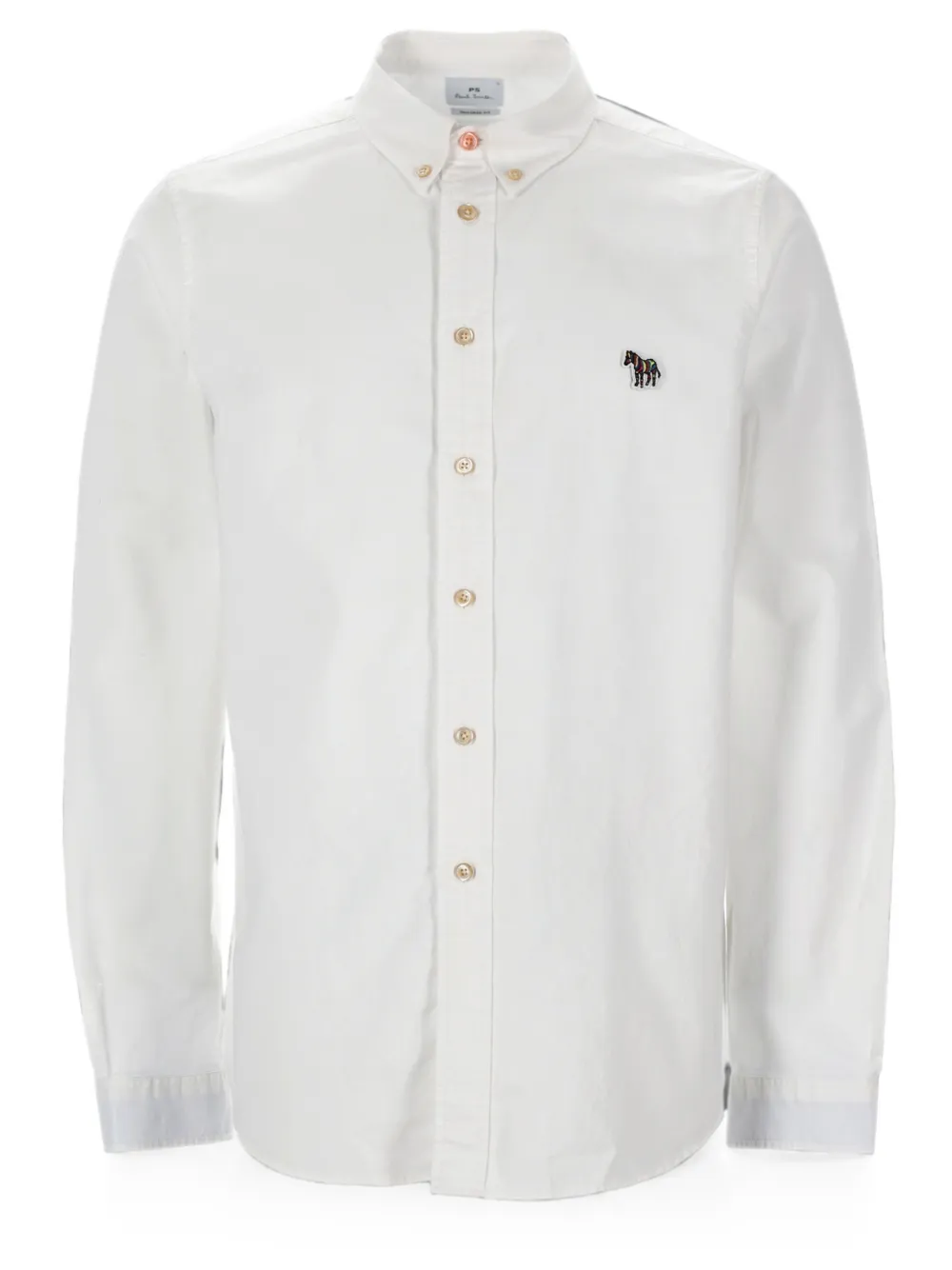 PS Paul Smith Button-down overhemd met zebrapatch Wit