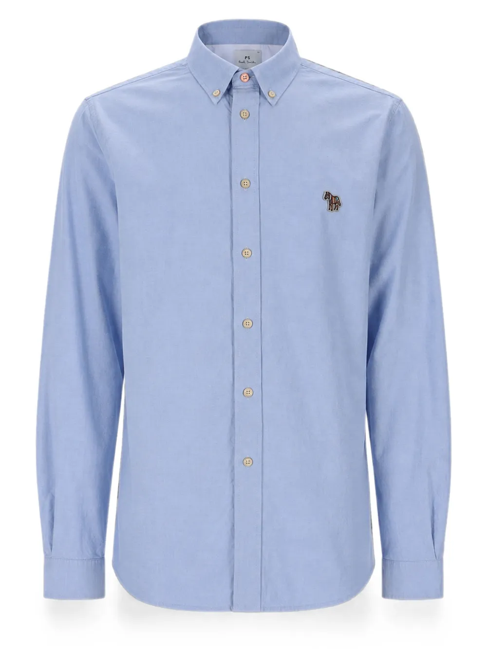 PS Paul Smith Button-down overhemd met zebrapatch Blauw