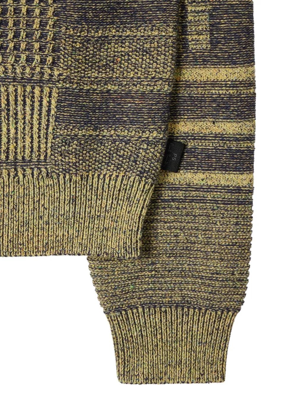 PS Paul Smith Gebreide trui met textuur en patchwork-effect Groen