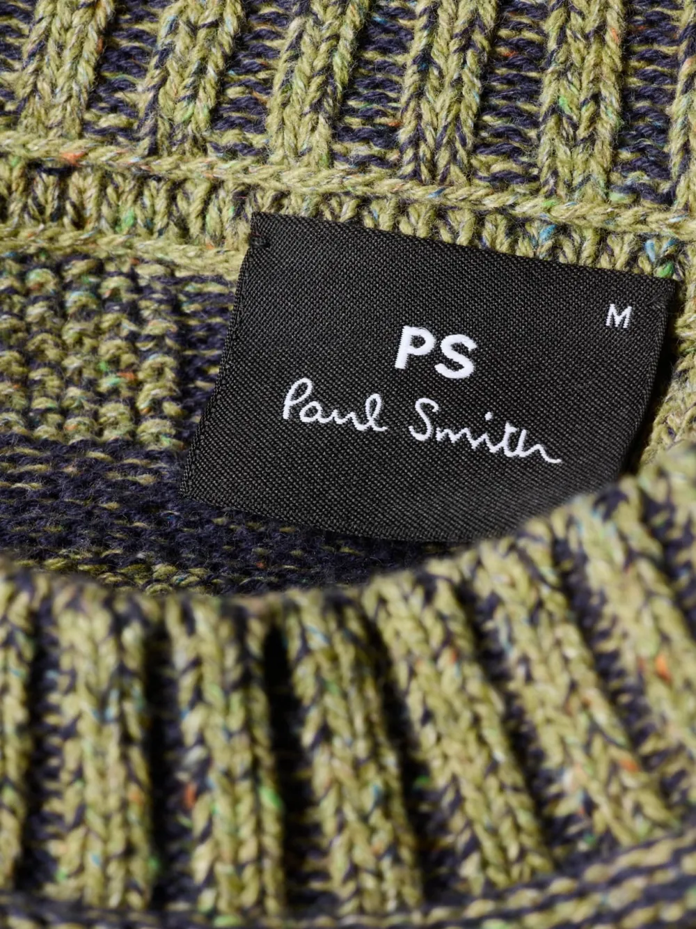 PS Paul Smith Gebreide trui met textuur en patchwork-effect Groen