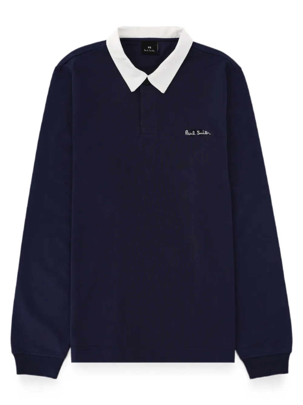 PS Paul Smith Sweater met geborduurd logo en contrasterende kraag Blauw