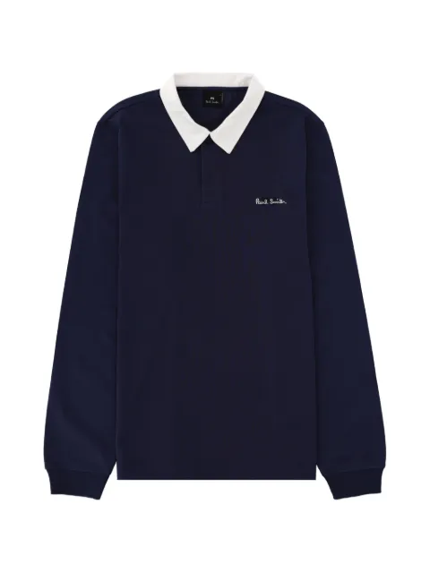 PS Paul Smith logo-embroidered contrast-collar sweatshirt