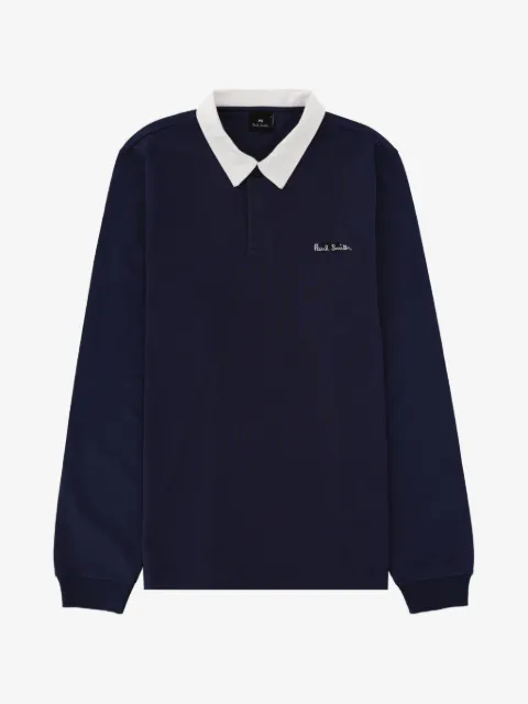 PS Paul Smith logo-embroidered contrast-collar sweatshirt