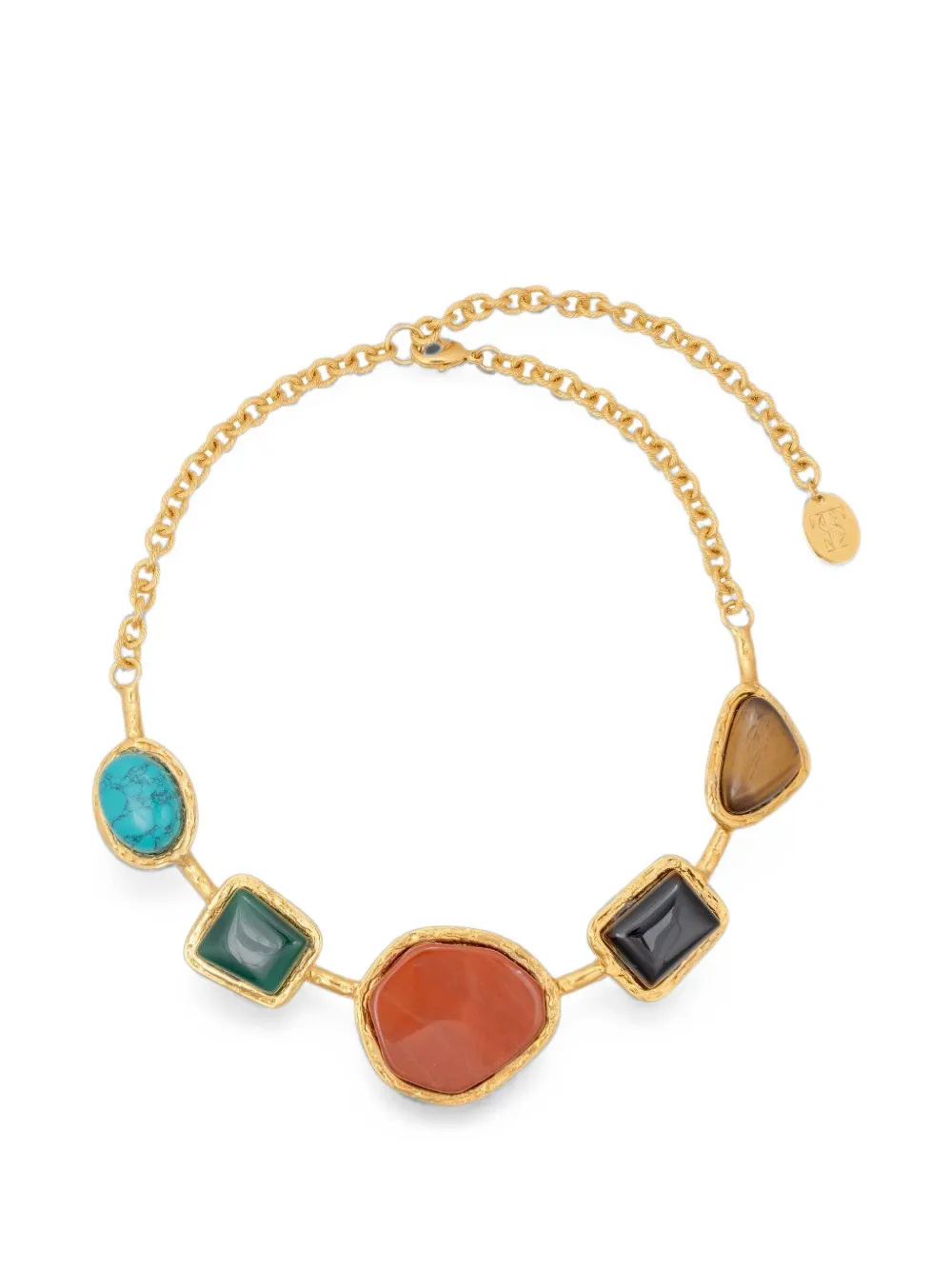Sylvia Toledano five-stone 22K gold-plated necklace