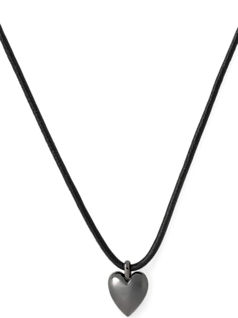 Jennifer Fisher Puffy Heart leather necklace - Nero