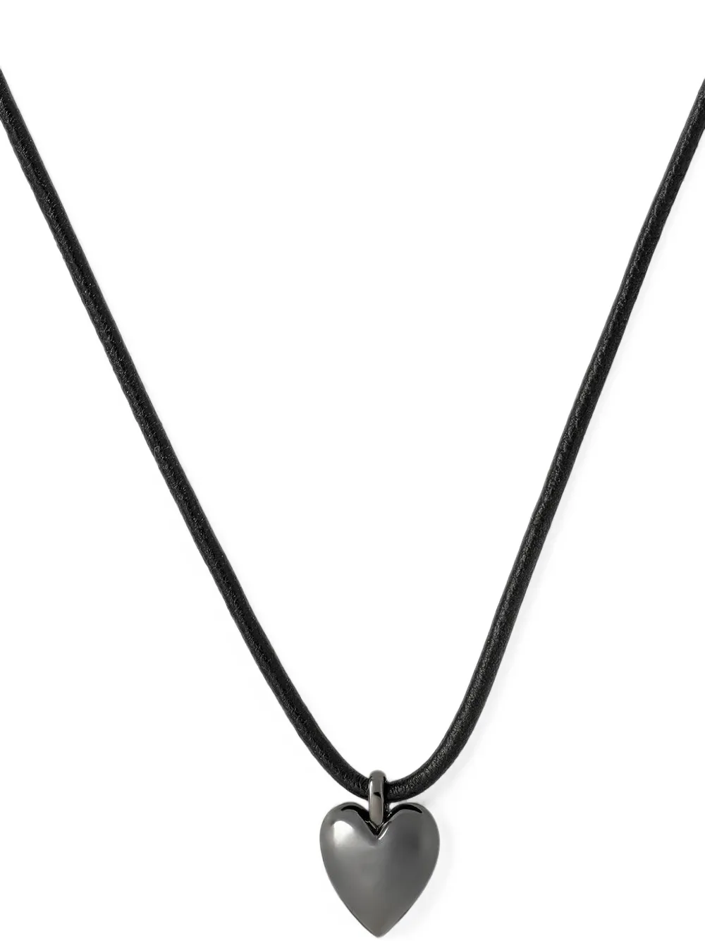 Jennifer Fisher Puffy Heart leather necklace - Nero