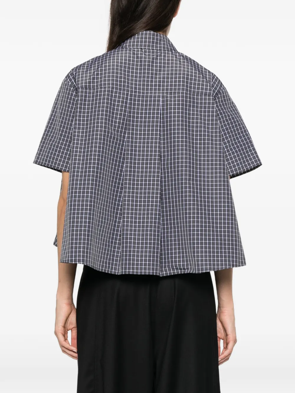 LOEWE check-pattern cropped shirt Zwart
