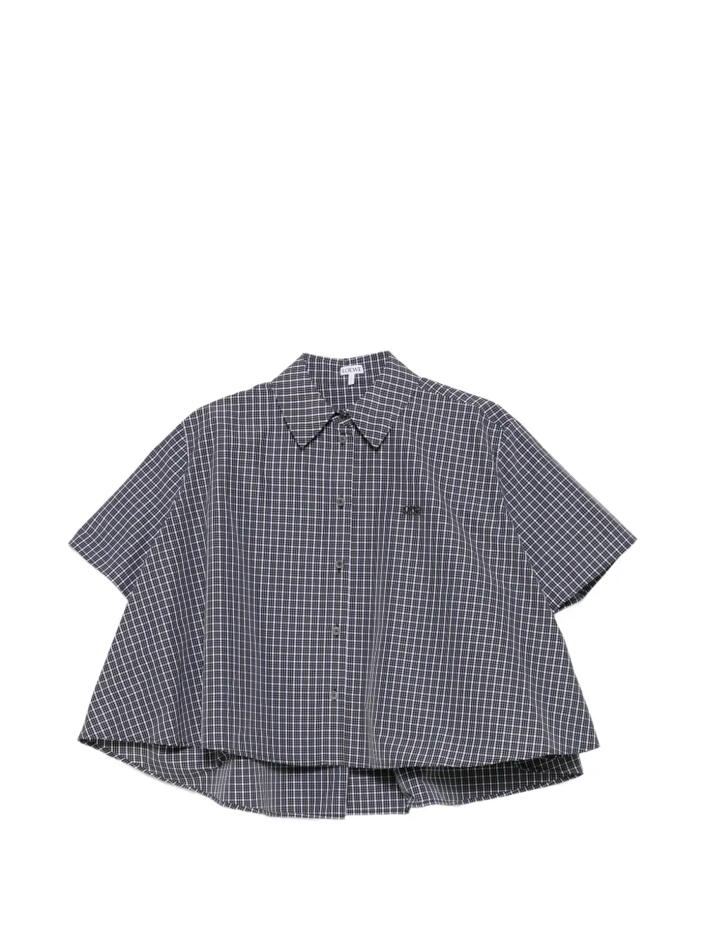 LOEWE check-pattern cropped shirt Zwart