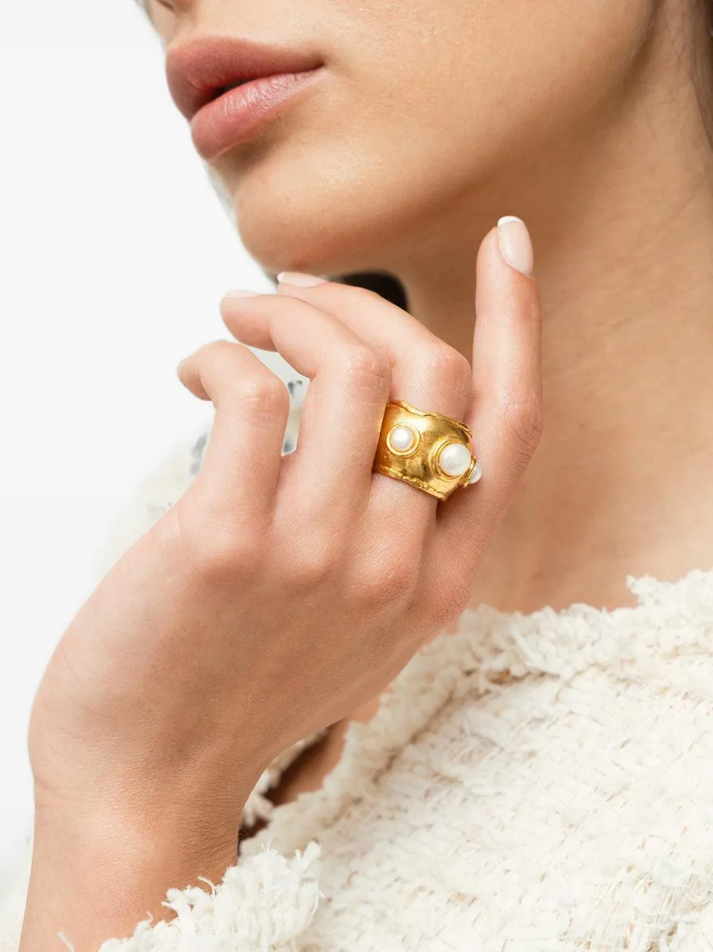 Sylvia Toledano Dune pearl-embellished ring - Oro