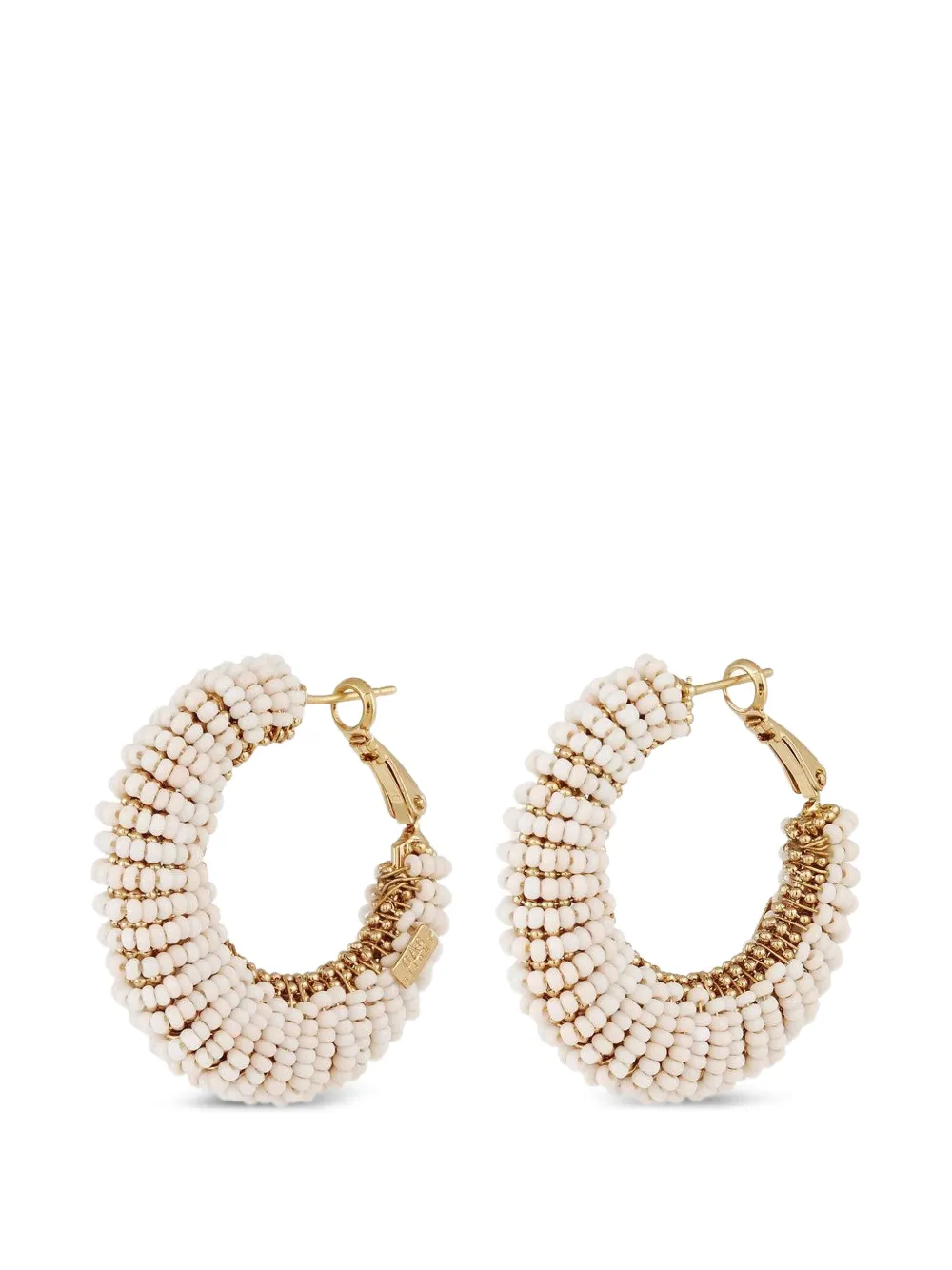 Gas Bijoux Izzia beaded hoop earrings - Weiß
