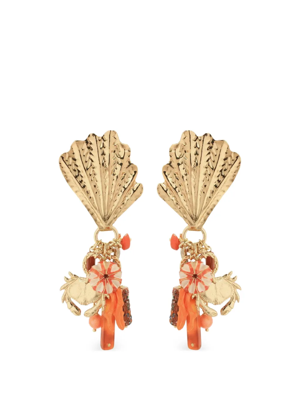Gas Bijoux Shellita beach charm earrings - Oro
