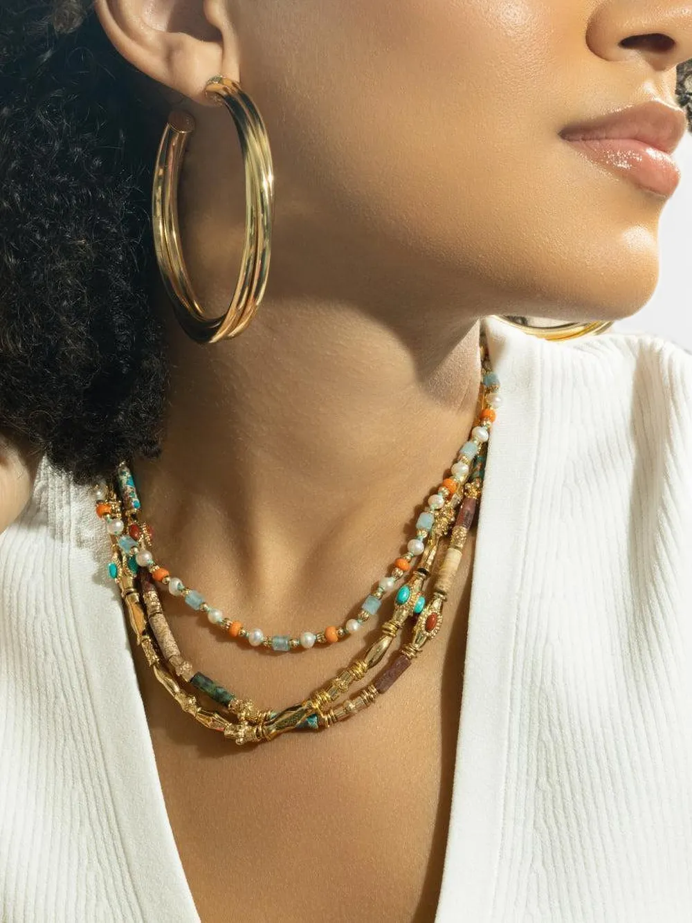 Gas Bijoux Atik intertwined hoop earrings - Oro