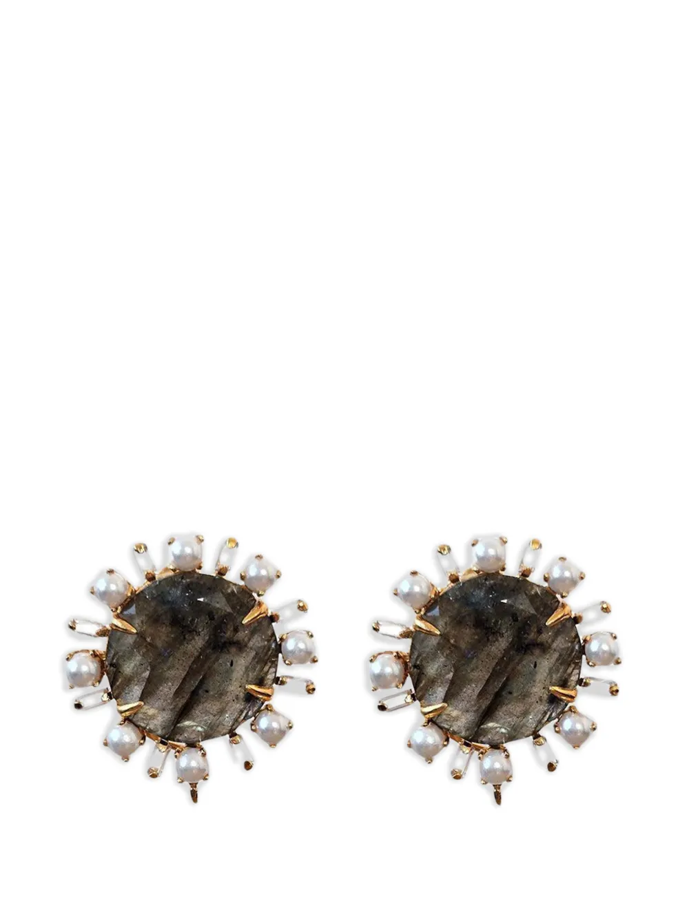 Bounkit Jewelry Orecchini di perle Anya in labradorite - Oro