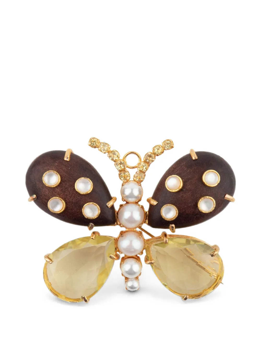 Bounkit Jewelry Aspen Butterfly-shaped Brooch In Gold