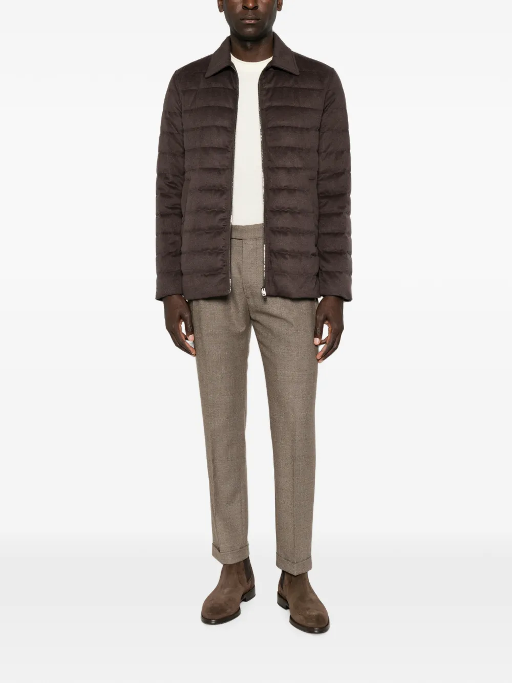 Herno quilted zip-up coat Bruin